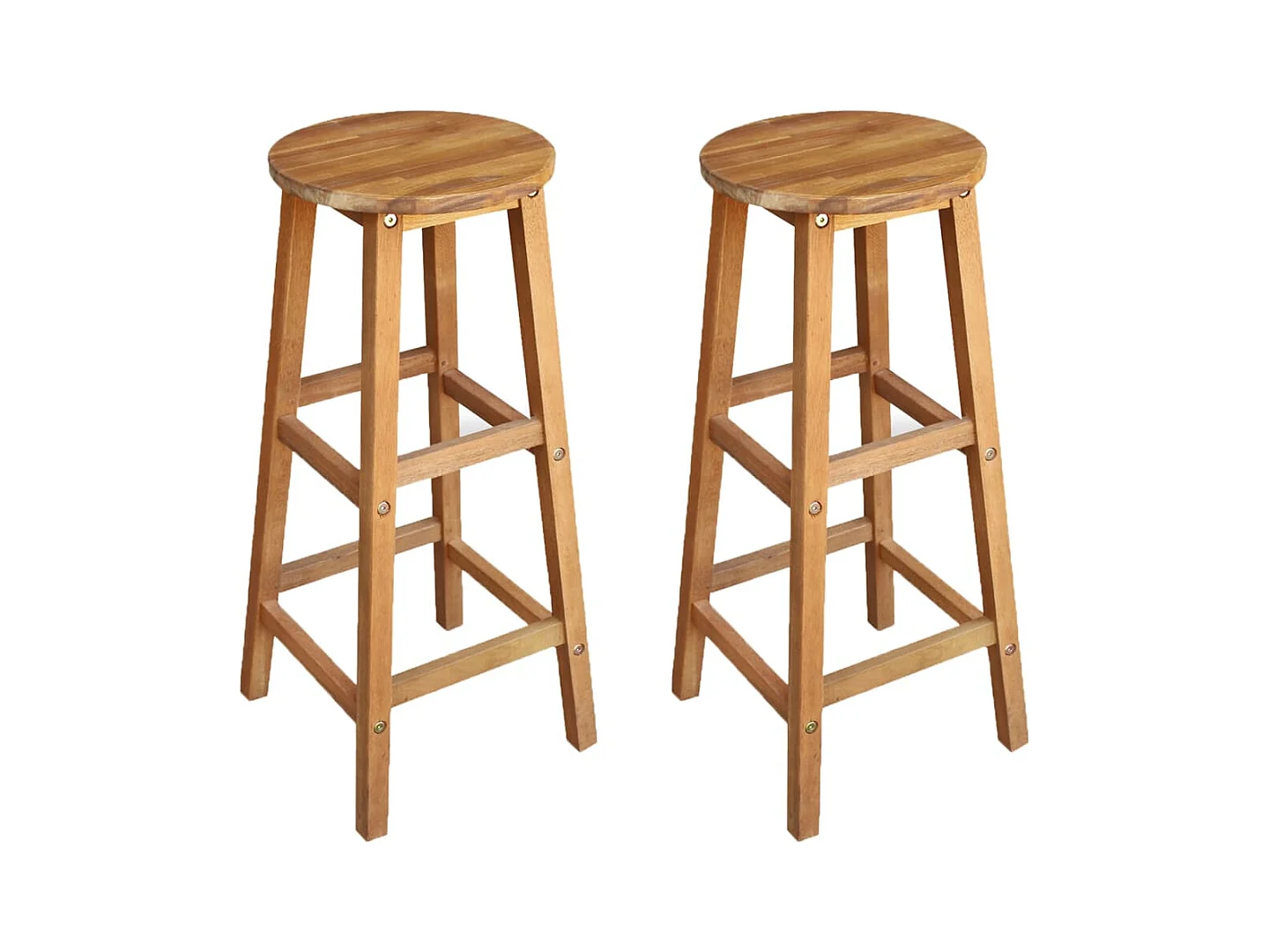 Tabourets de bar lot de 2 bois d'acacia massif