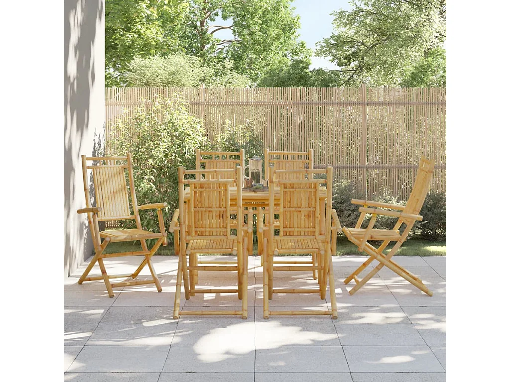 Chaises pliables de jardin lot de 6 53x66x99 cm bambou