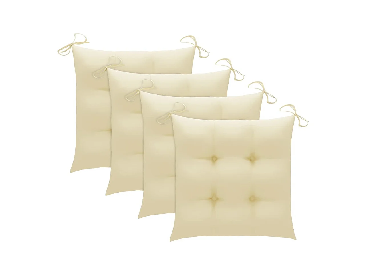 Sedie da giardino con cuscini bianco crema 3 pezzi Teak massiccio