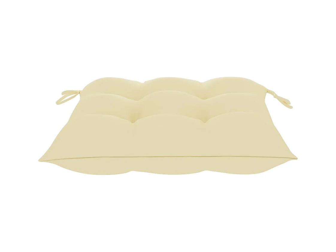 Sedie da giardino con cuscini bianco crema 3 pezzi Teak massiccio