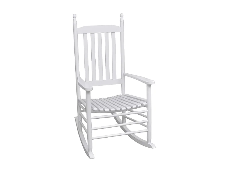Mecedora con asiento curvo Madera Blanca
