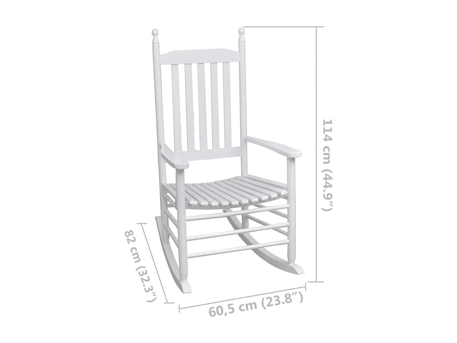 Mecedora con asiento curvo Madera Blanca