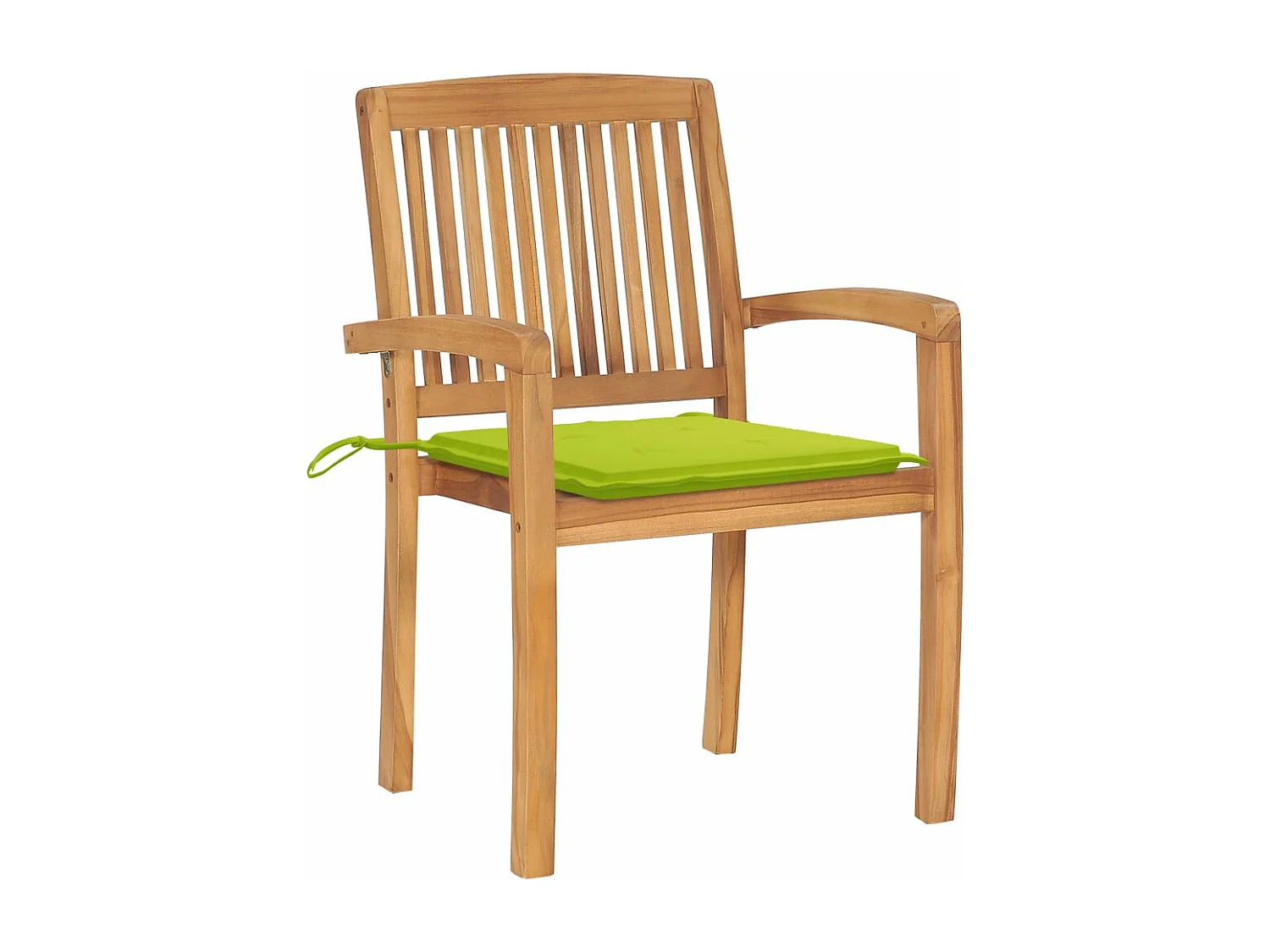 Stapelbare tuinstoelen met kussens 4 stuks Massief teakhout