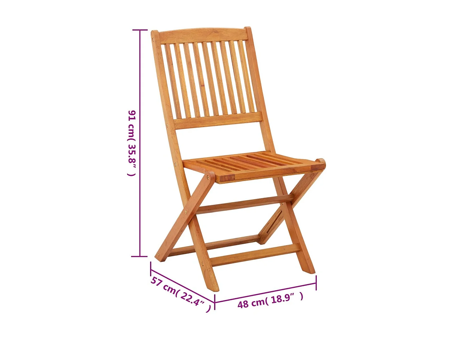 Chaises de jardin pliables 4 pcs Bois d'eucalyptus massif