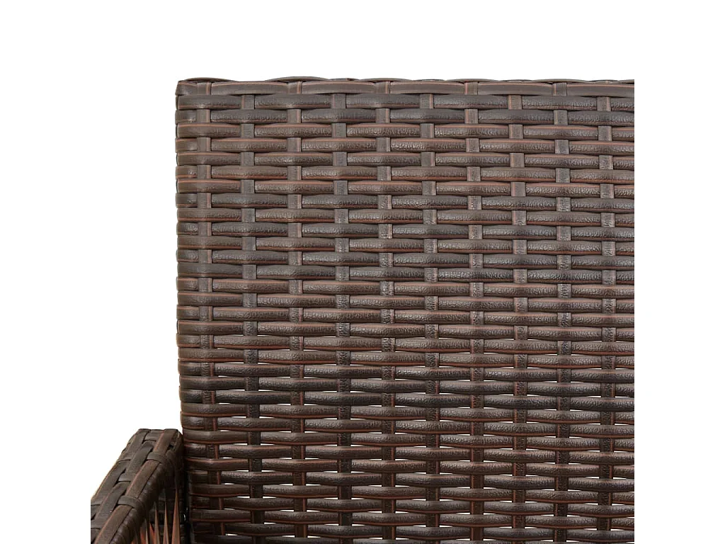 Set di 2 sgabelli da bar da giardino in resina intrecciata marrone