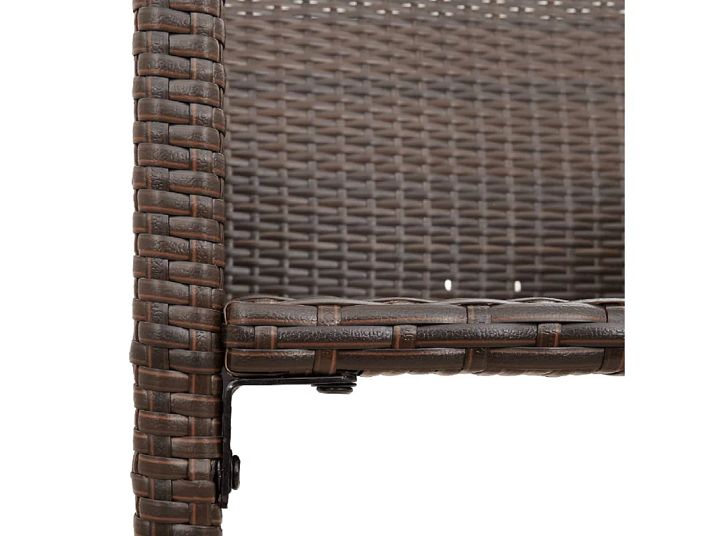 Set di 2 sgabelli da bar da giardino in resina intrecciata marrone