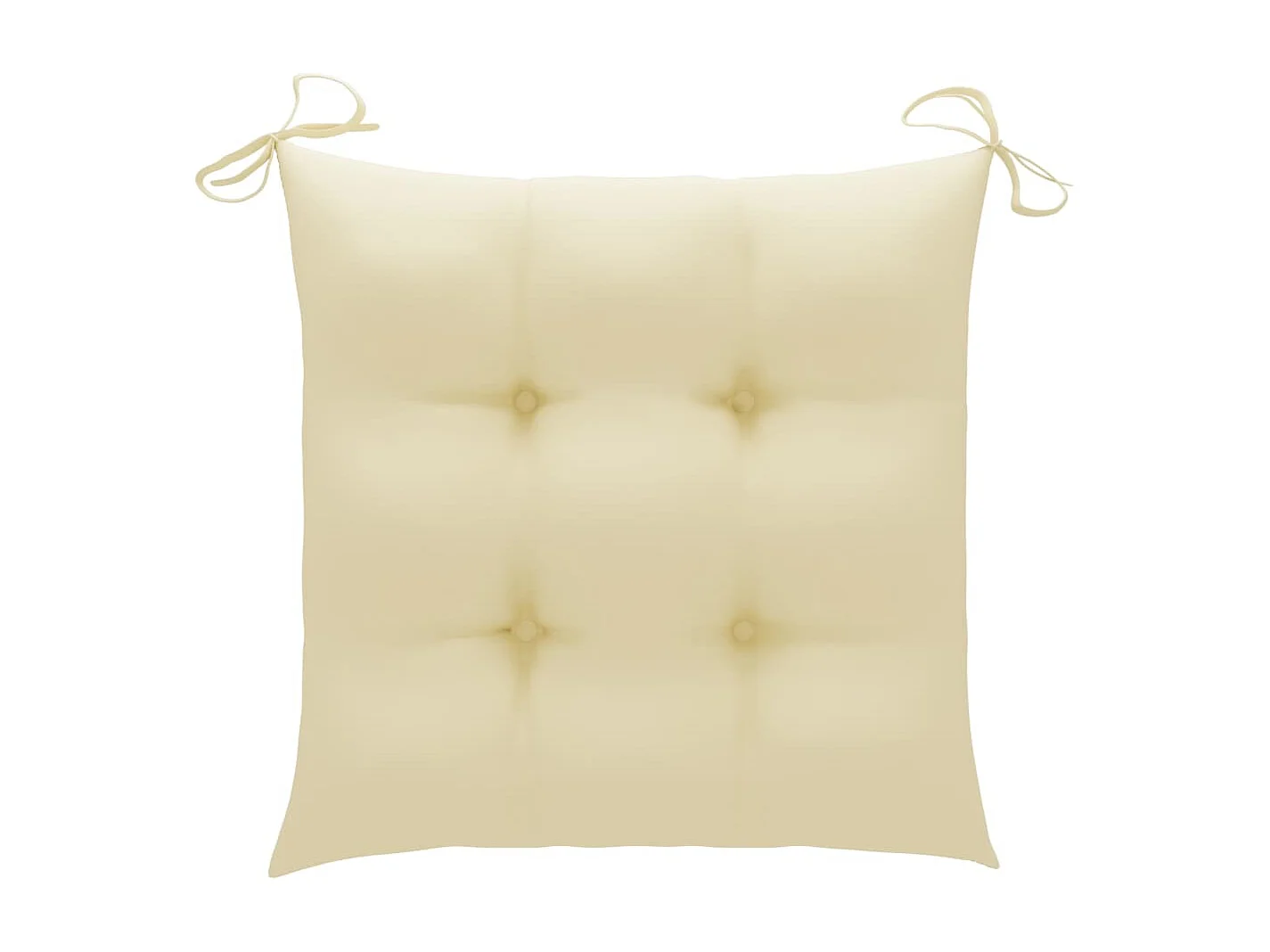 Chaises de jardin 2 pcs avec coussins blanc crème Teck massif