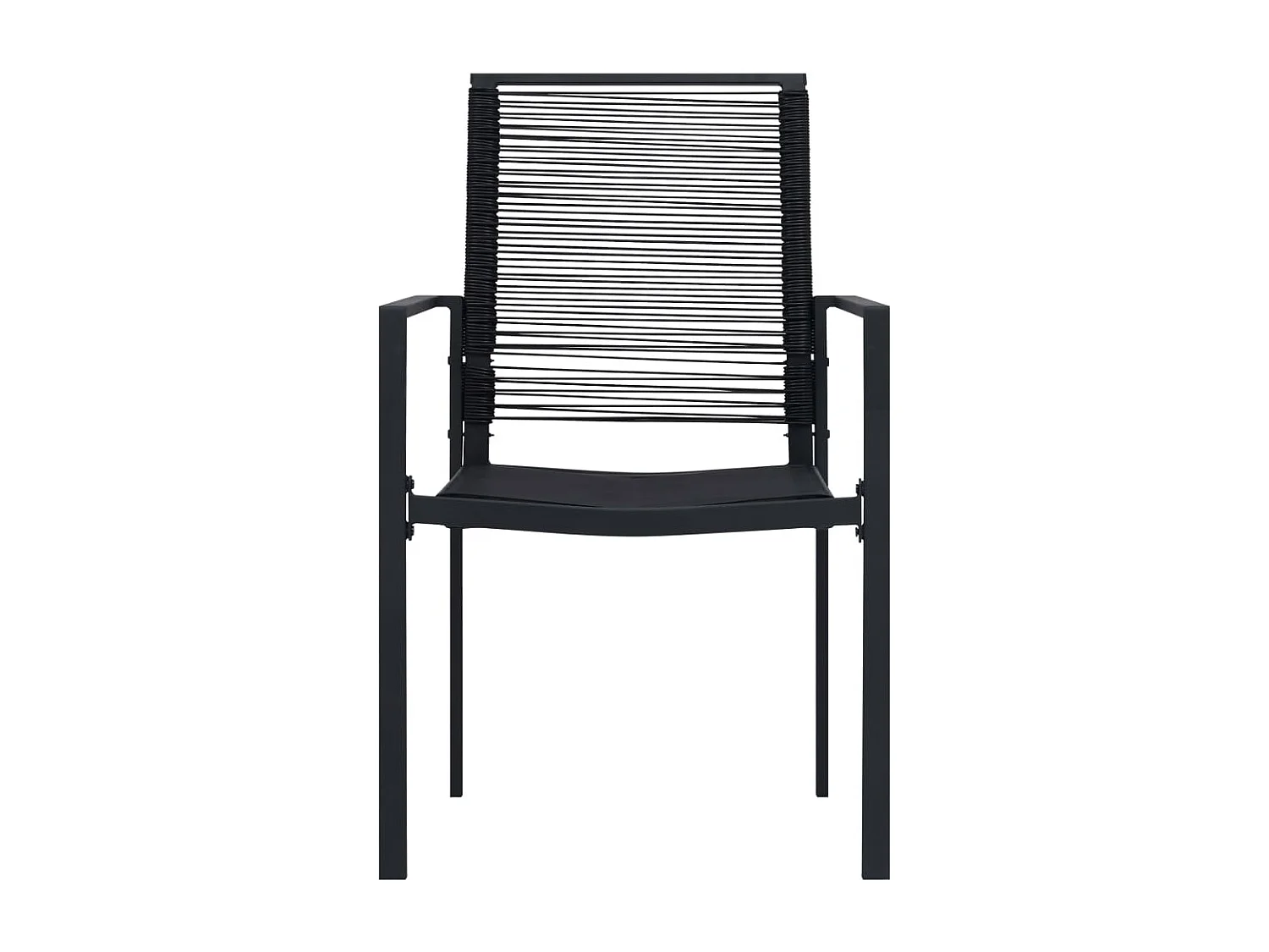 Chaises de jardin 4 pcs Rotin PVC Noir