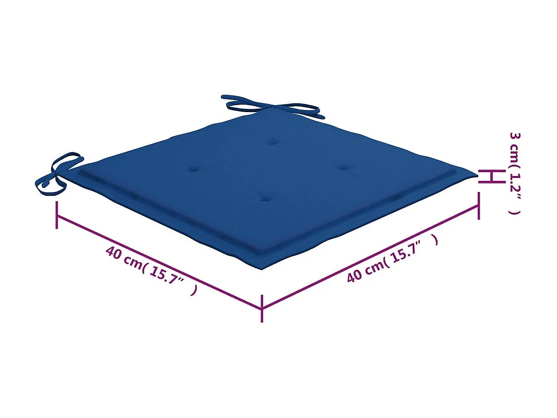 Chaises pliables d'extérieur 6 pcs avec coussins Bois d'acacia