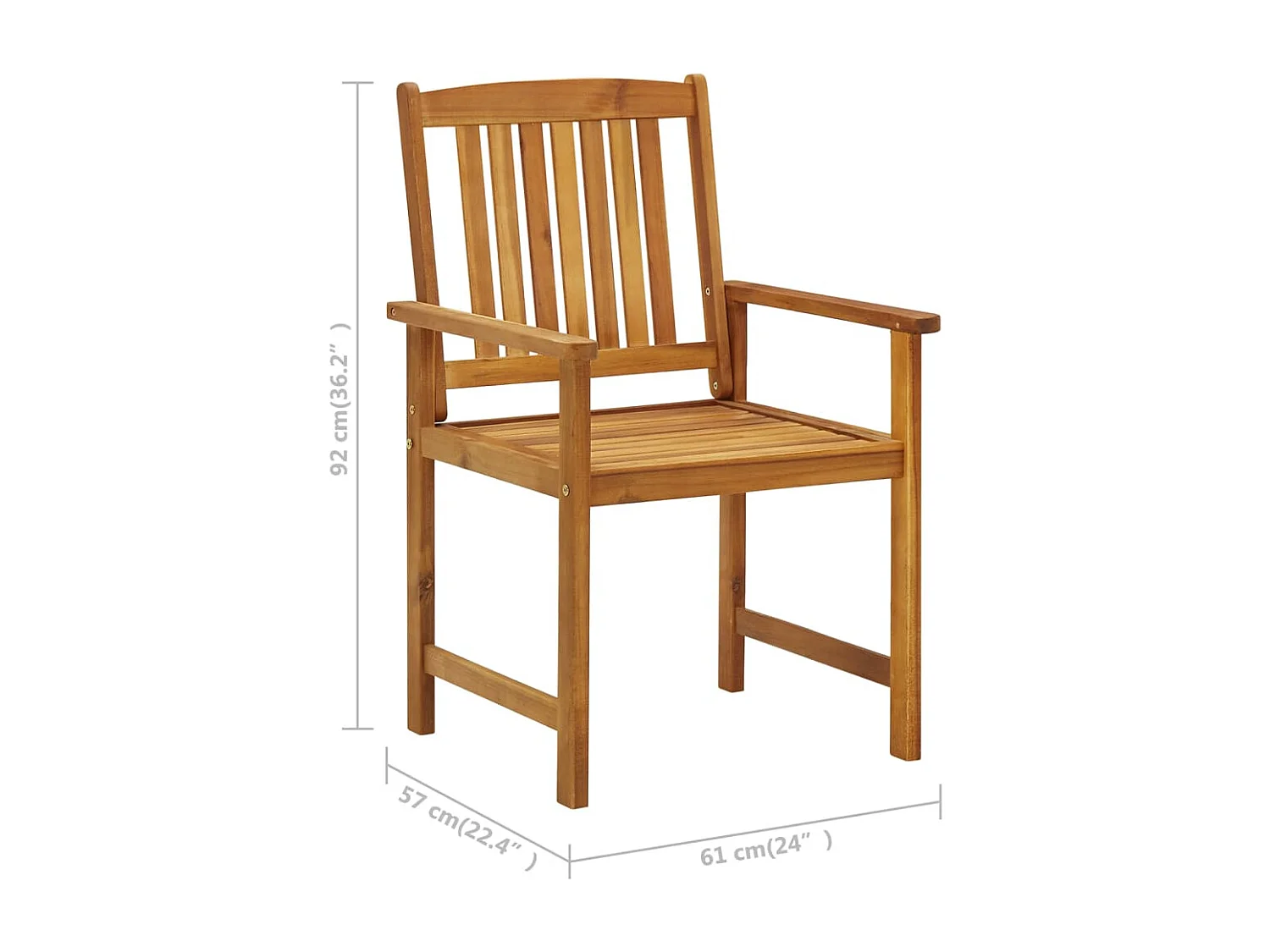 Chaises de jardin avec coussins 8 pcs Bois d'acacia solide