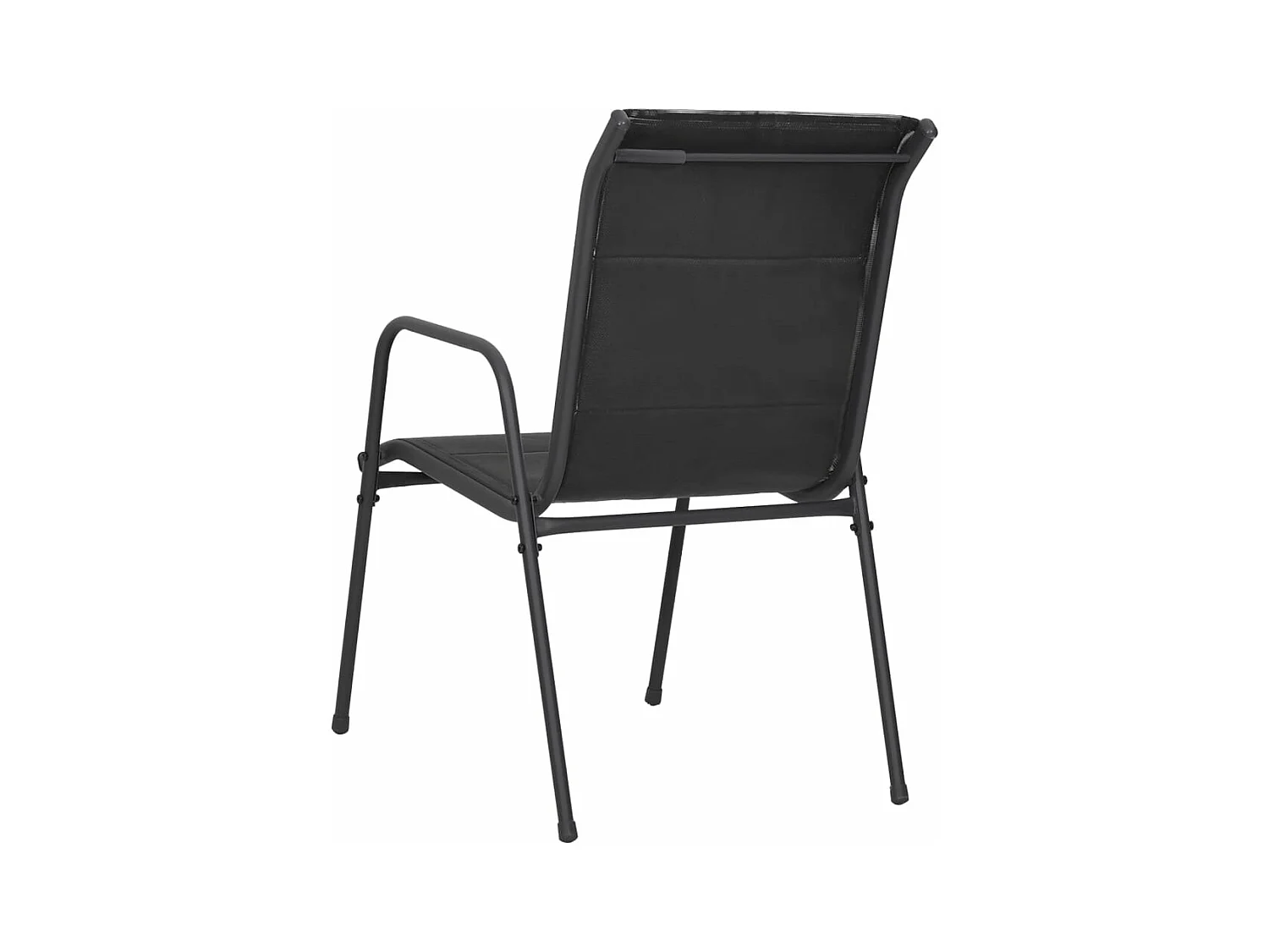 Gartenstühle 4 Stück Stahl und Textilene Schwarz