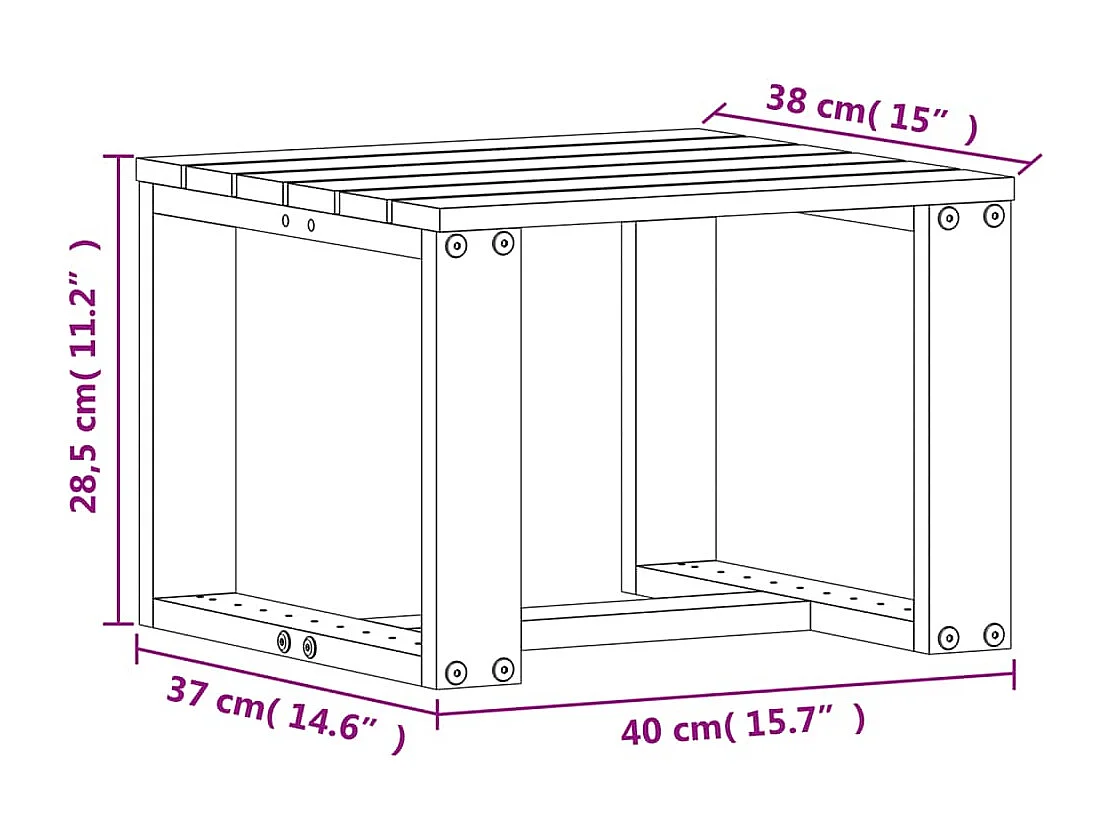 Mobili da giardino 3 pezzi in legno di pino impregnato