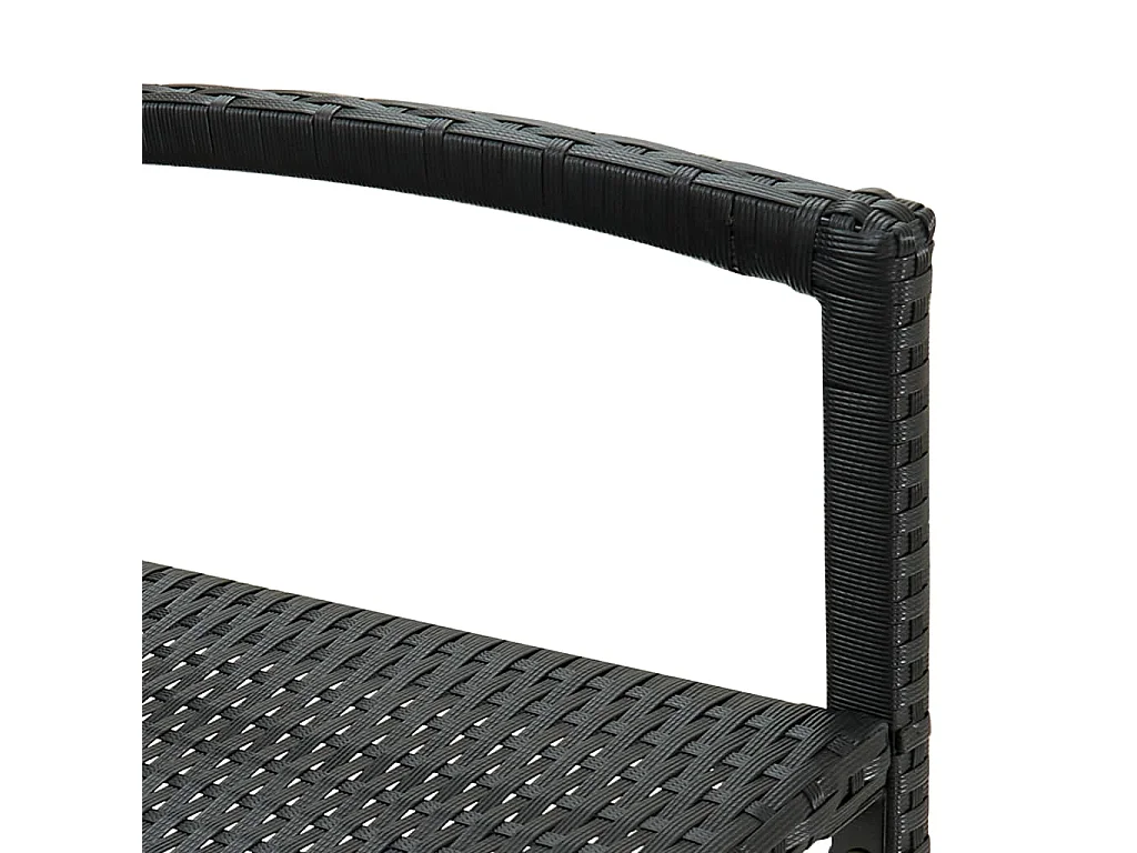 Set di 4 sgabelli da bar in resina intrecciata nera