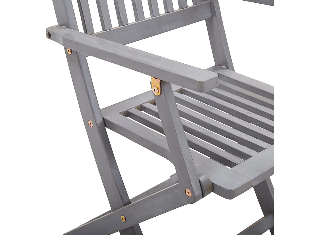 Chaises pliables d'extérieur 6 pcs avec coussins Bois d'acacia