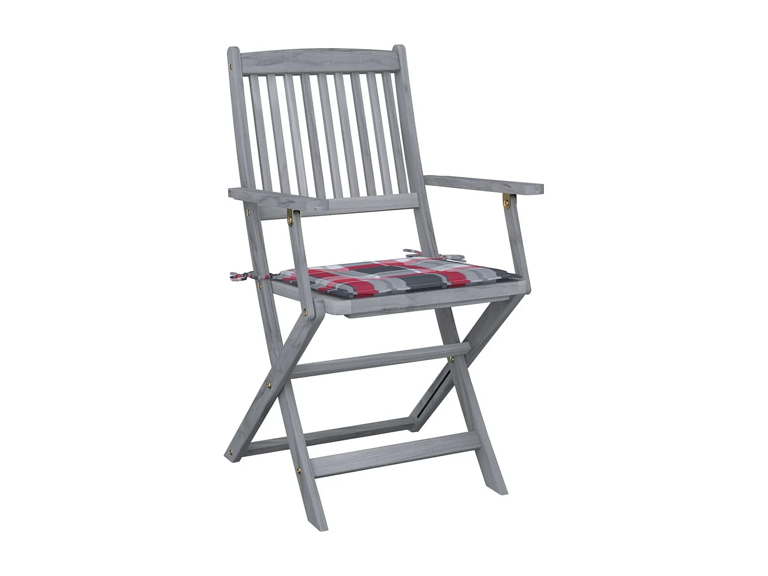 Chaises pliables d'extérieur 6 pcs avec coussins Bois d'acacia