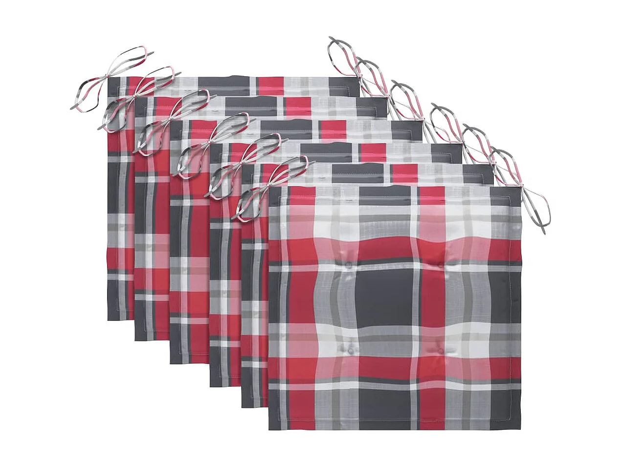 Chaises pliables d'extérieur 6 pcs avec coussins Bois d'acacia