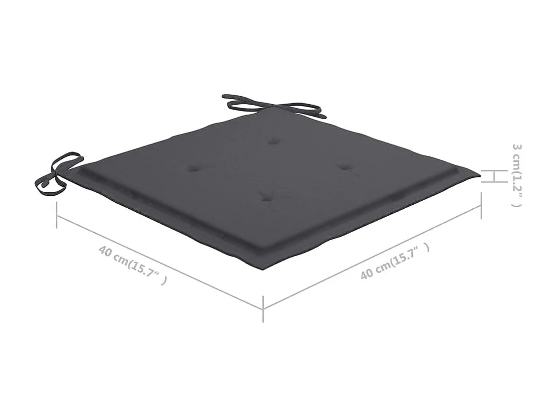 Tuinstoelen met antraciet kussens 6 stuks Teakhout