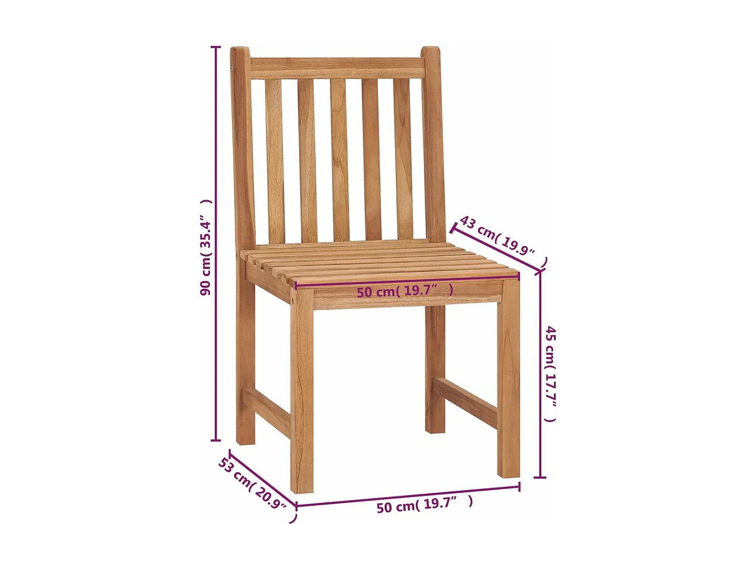 Chaises de jardin 6 pcs avec coussins Bois de teck massif