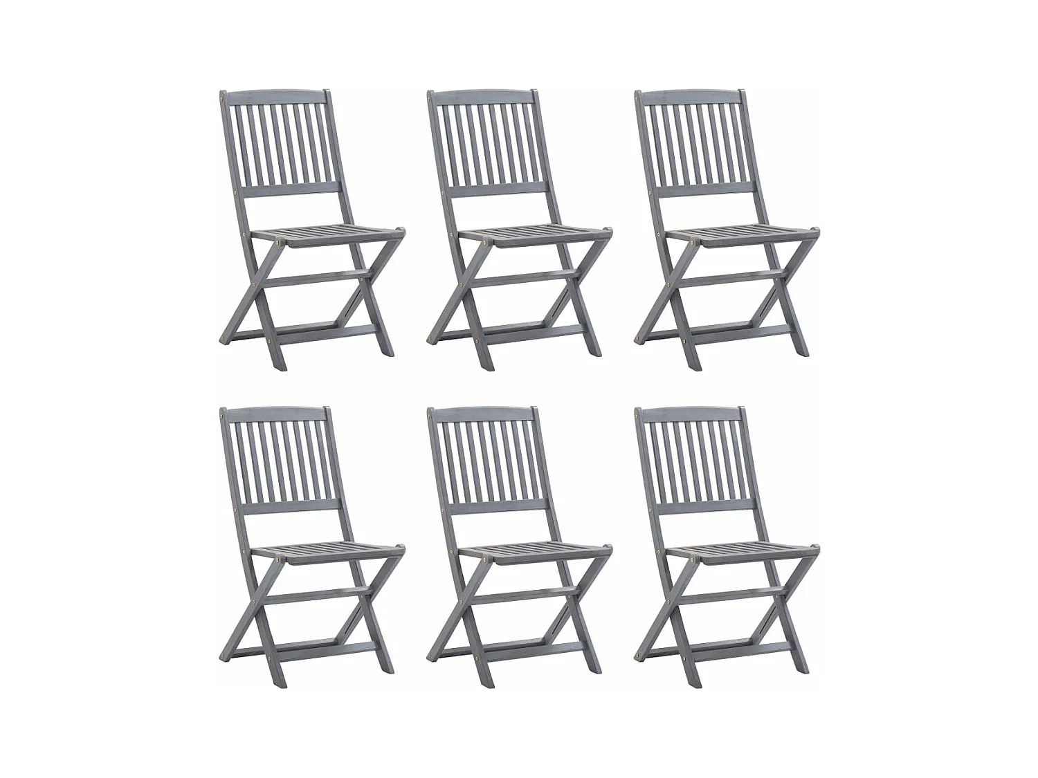 Chaises pliables d'extérieur 6 pcs Bois d'acacia solide