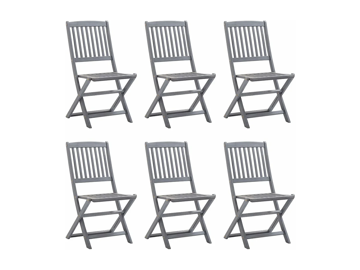 Chaises pliables d'extérieur 6 pcs Bois d'acacia solide