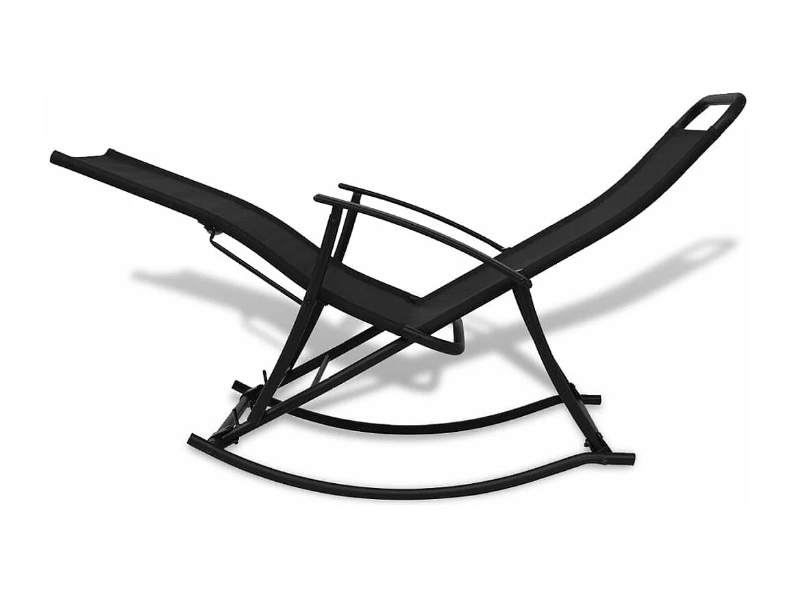 Tuinschommelstoel Staal en textiel Zwart