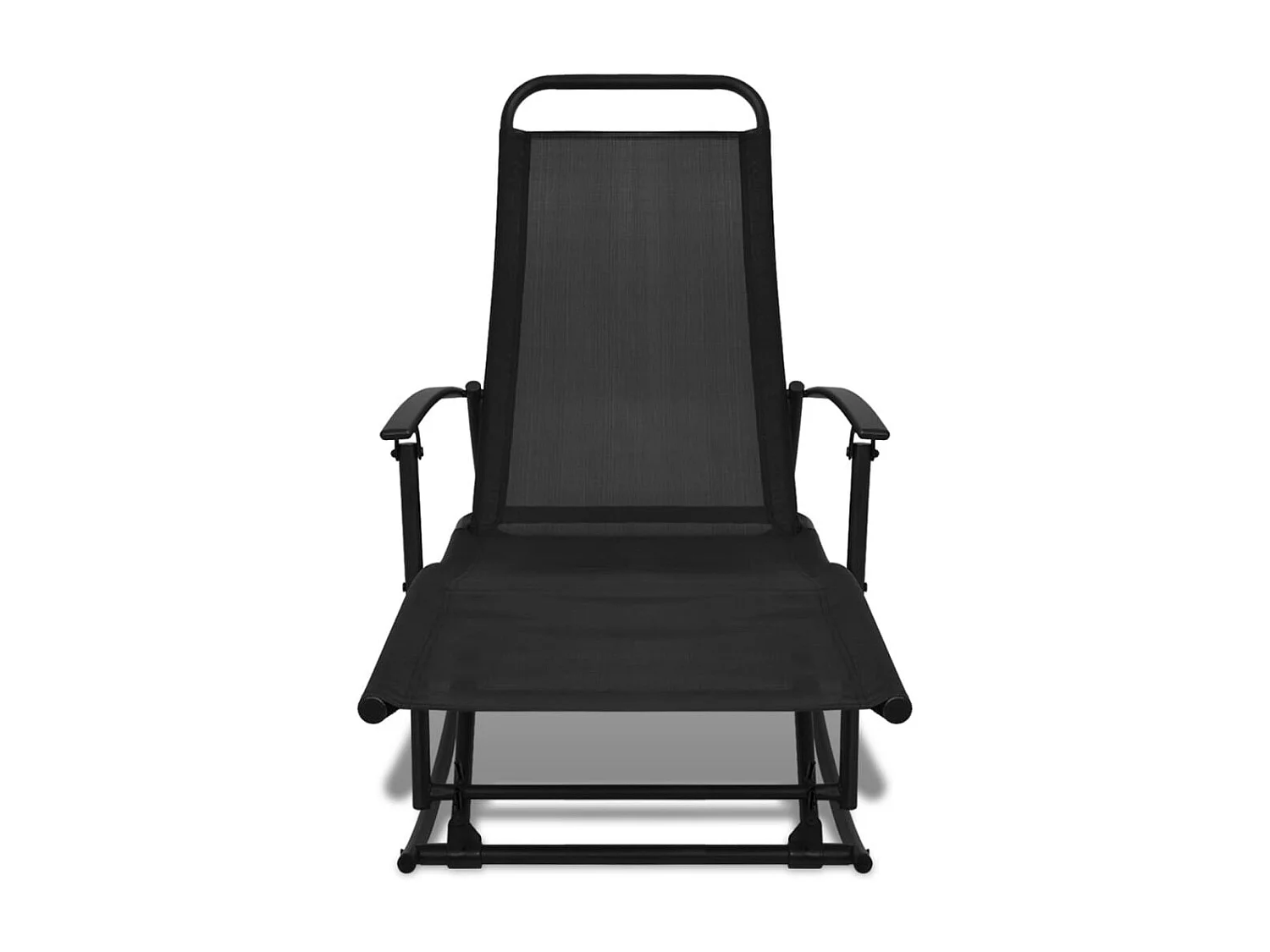 Tuinschommelstoel Staal en textiel Zwart