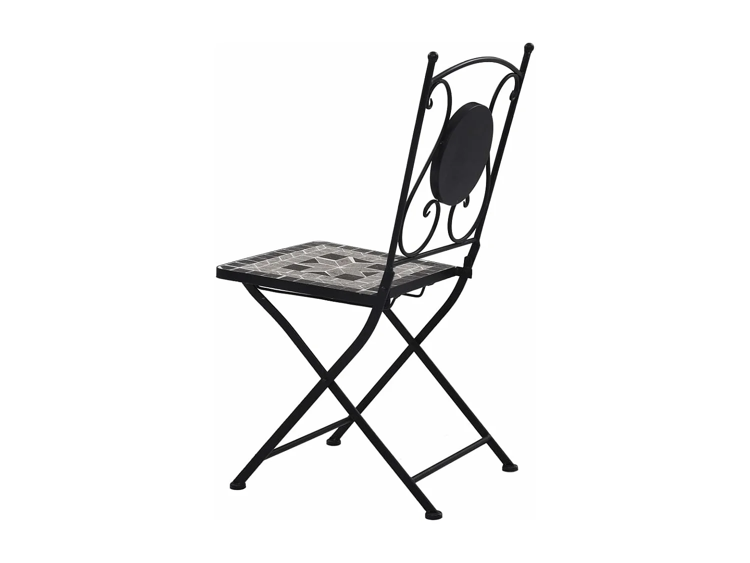 Chaises de bistrot mosaïque 2 pcs Gris