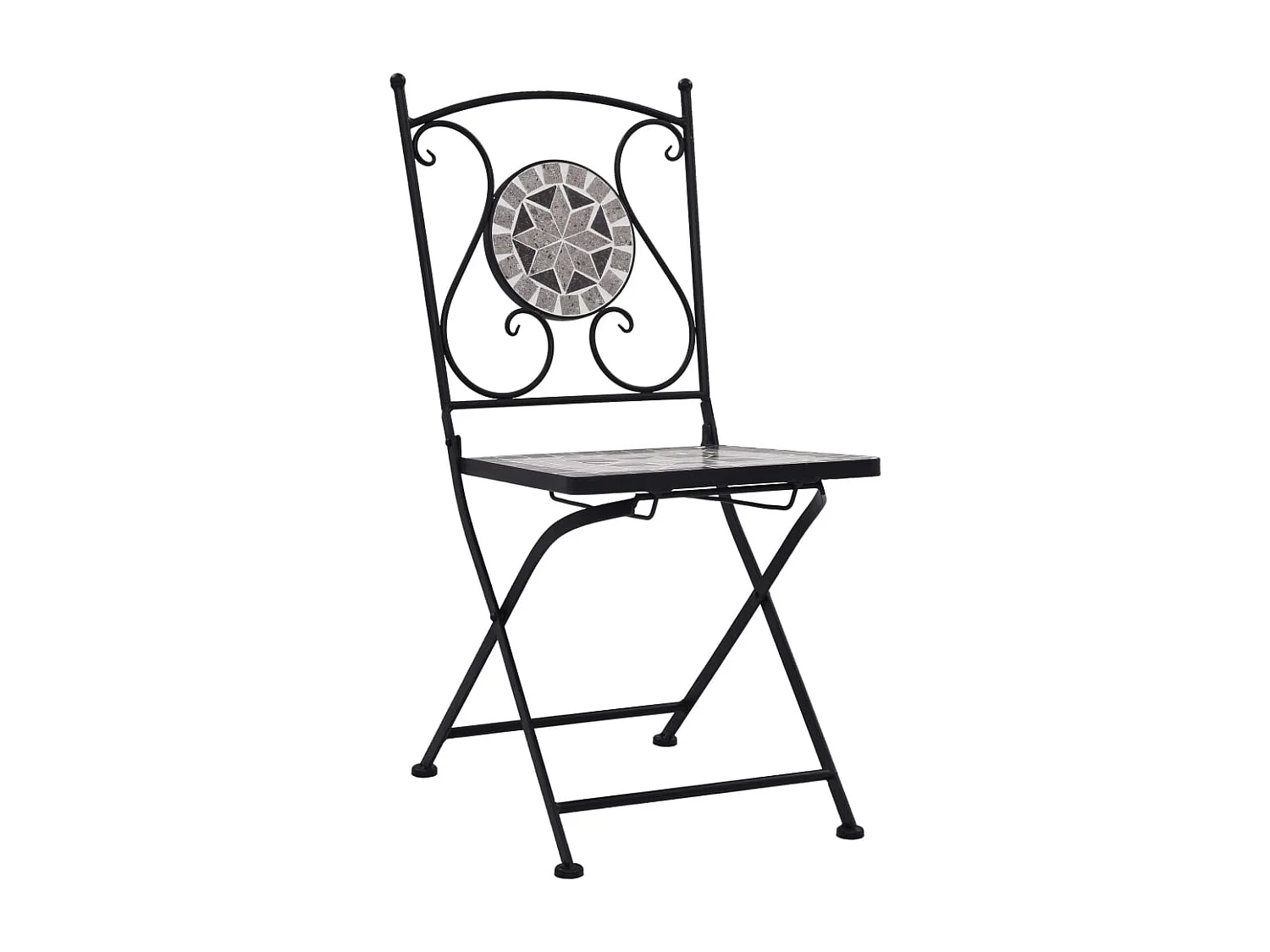 Chaises de bistrot mosaïque 2 pcs Gris