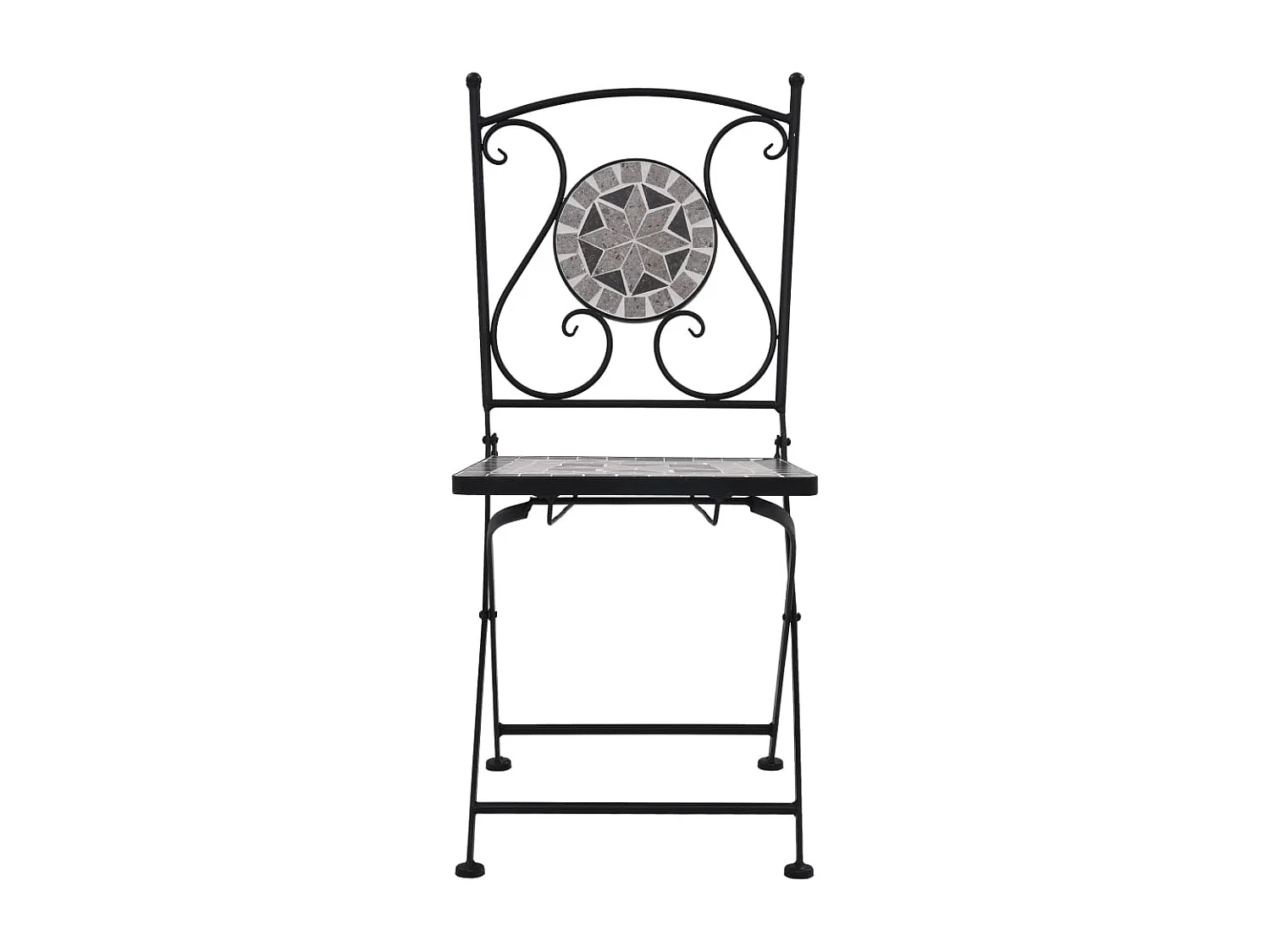 Chaises de bistrot mosaïque 2 pcs Gris