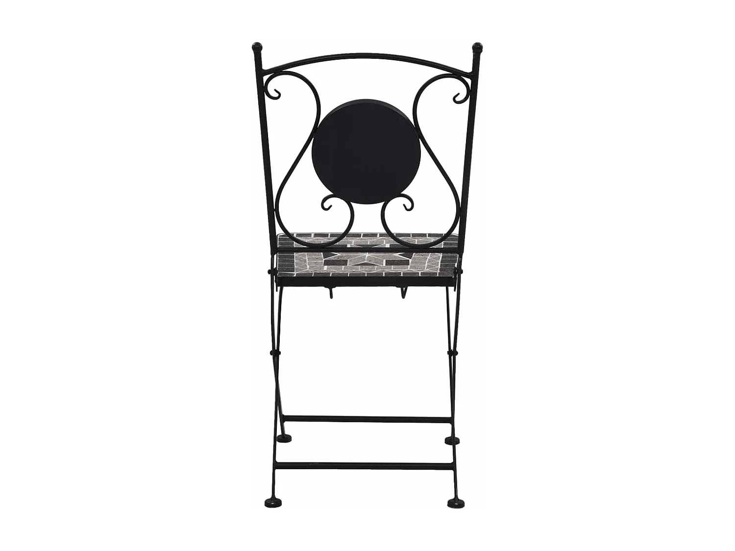 Chaises de bistrot mosaïque 2 pcs Gris