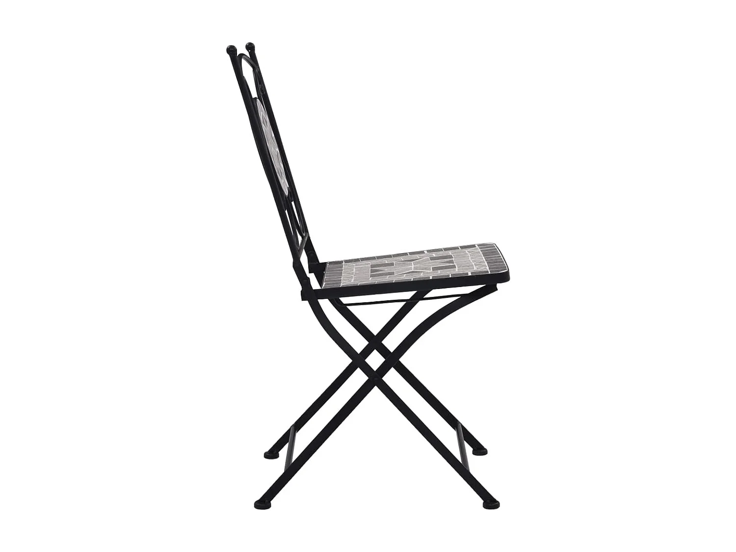 Chaises de bistrot mosaïque 2 pcs Gris