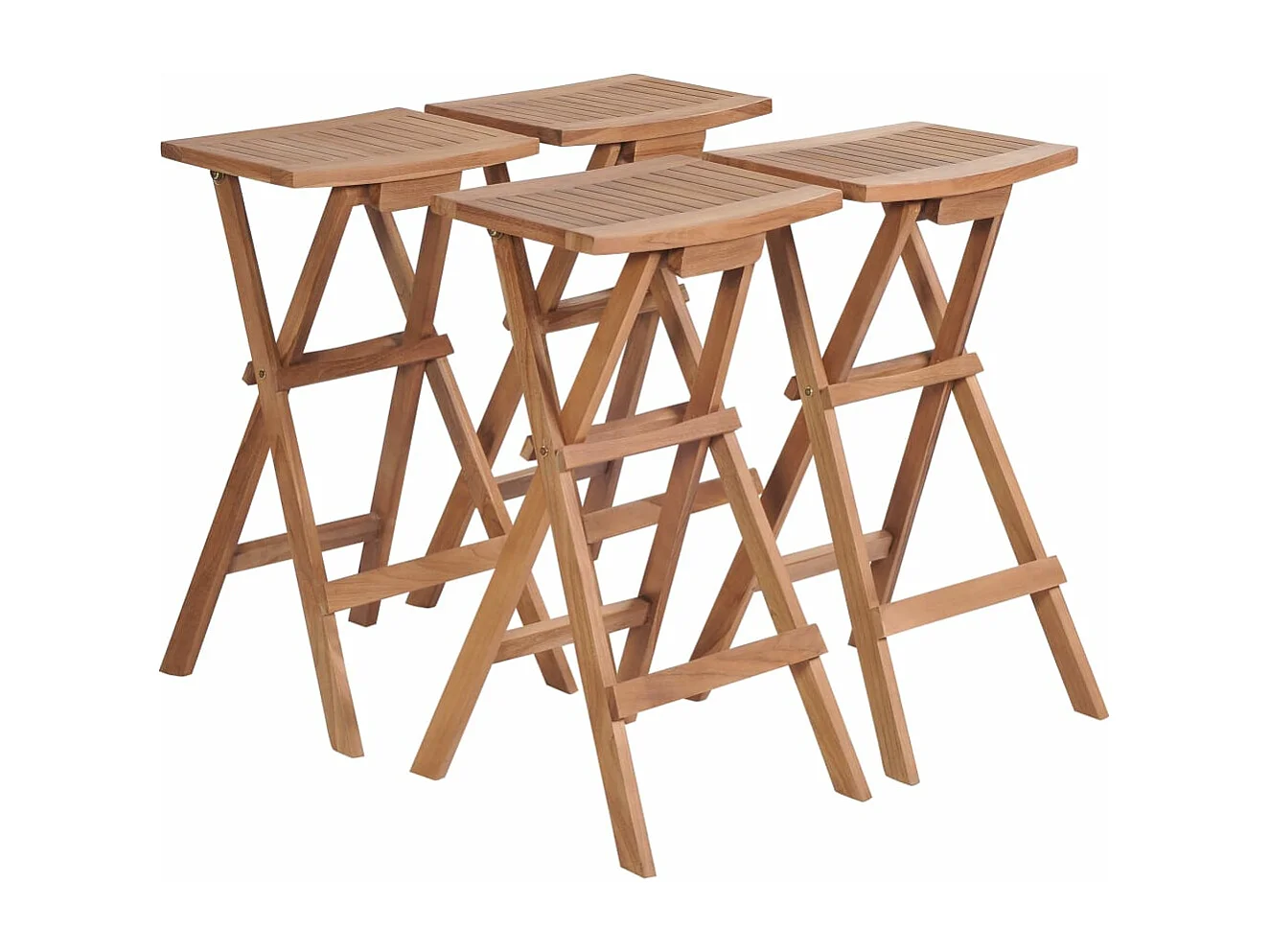 Sgabelli da bar pieghevoli 4 pz. Legno massello di teak