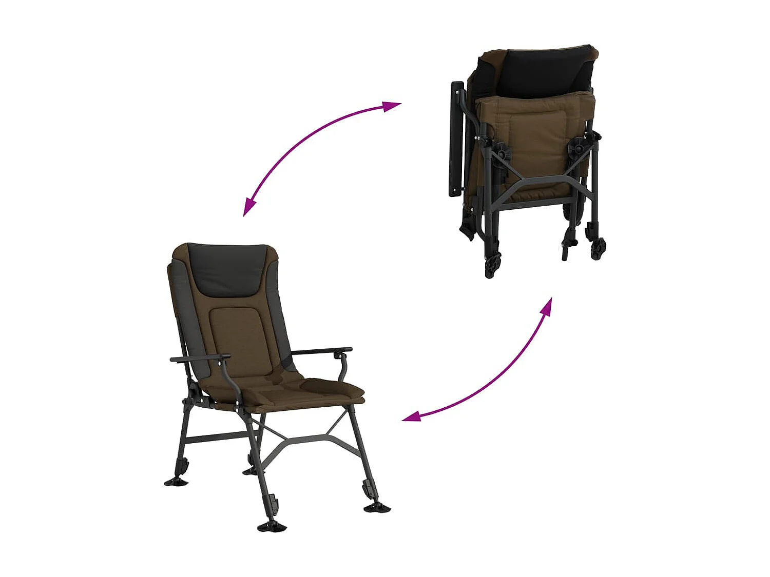 Taupe visstoel met opklapbare armleuning