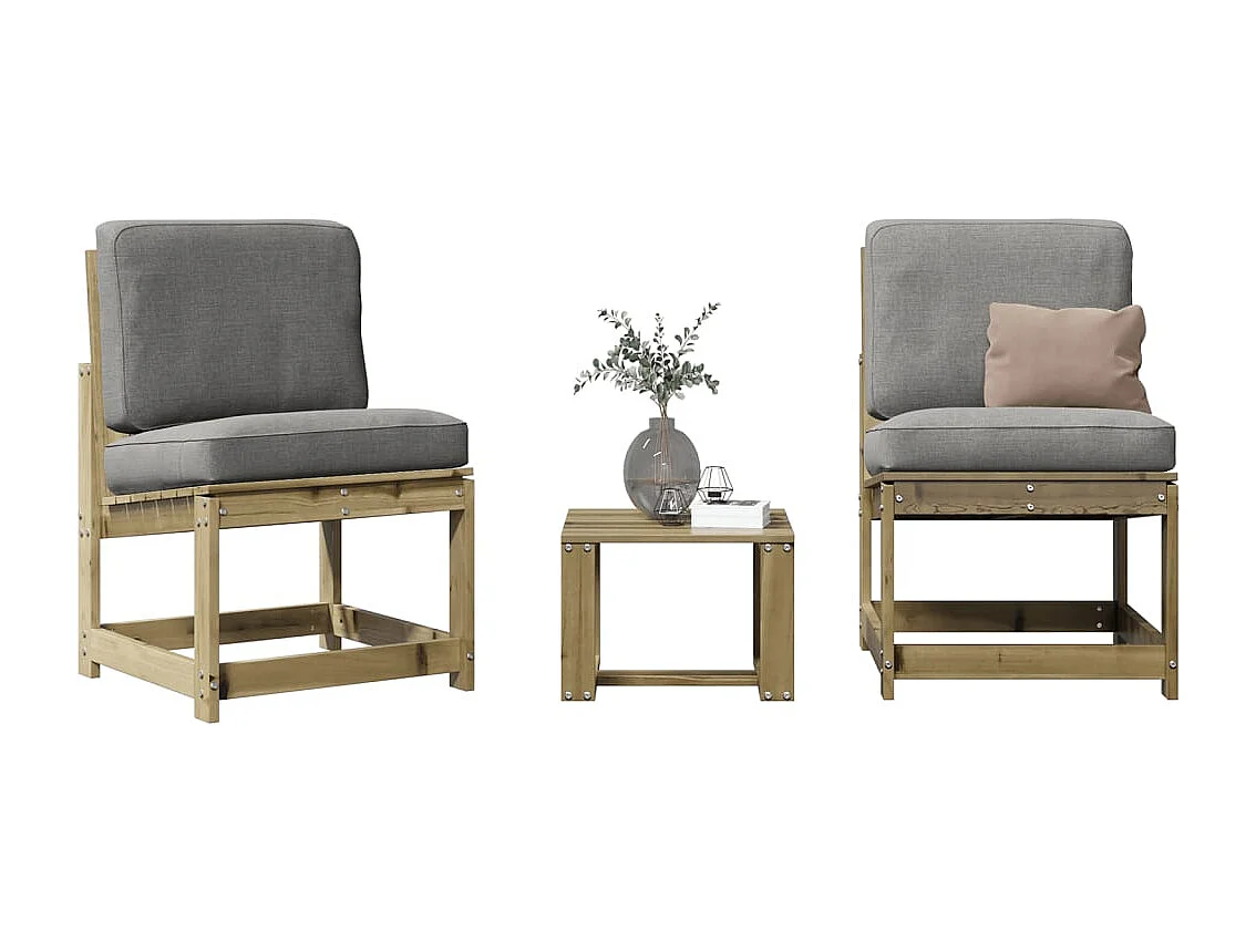 Mobili da giardino 3 pezzi in legno di pino impregnato