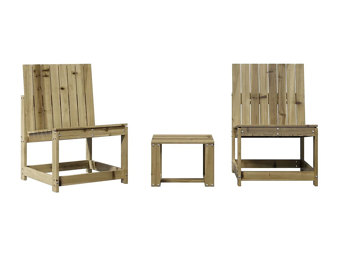 Mobili da giardino 3 pezzi in legno di pino impregnato