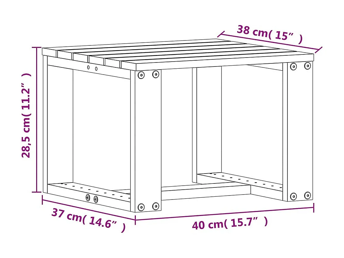 Mobili da giardino 3 pezzi in legno di pino impregnato