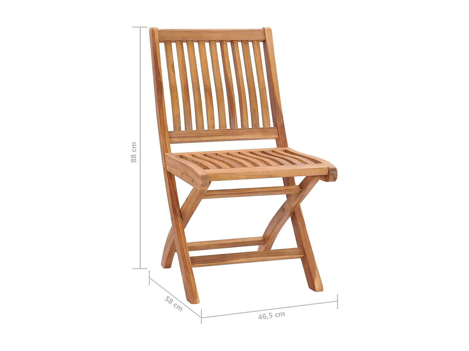 Chaises pliables de jardin avec coussins 8 pcs Teck solide