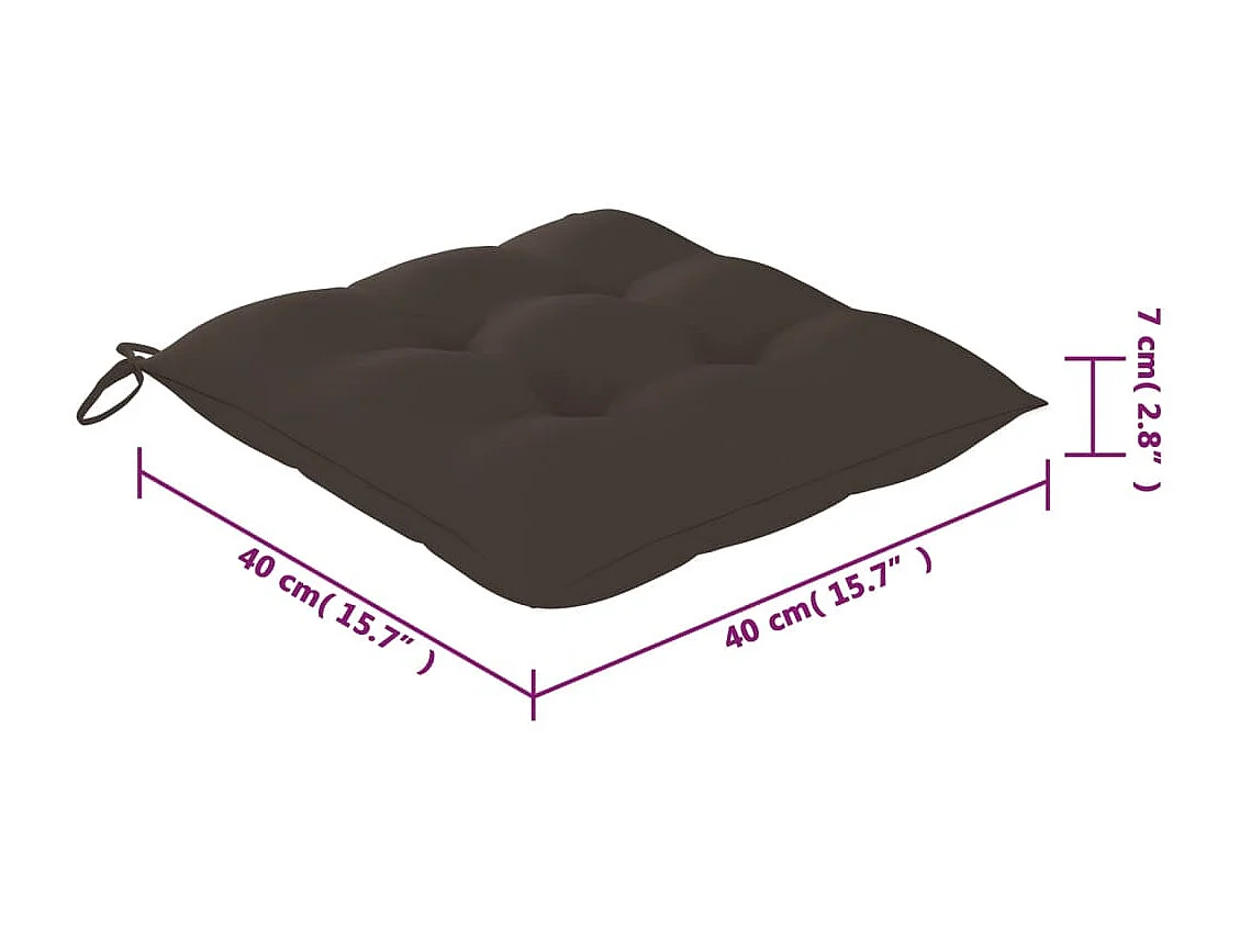 Chaises de jardin avec coussins taupe 8 pcs Bois de teck massif