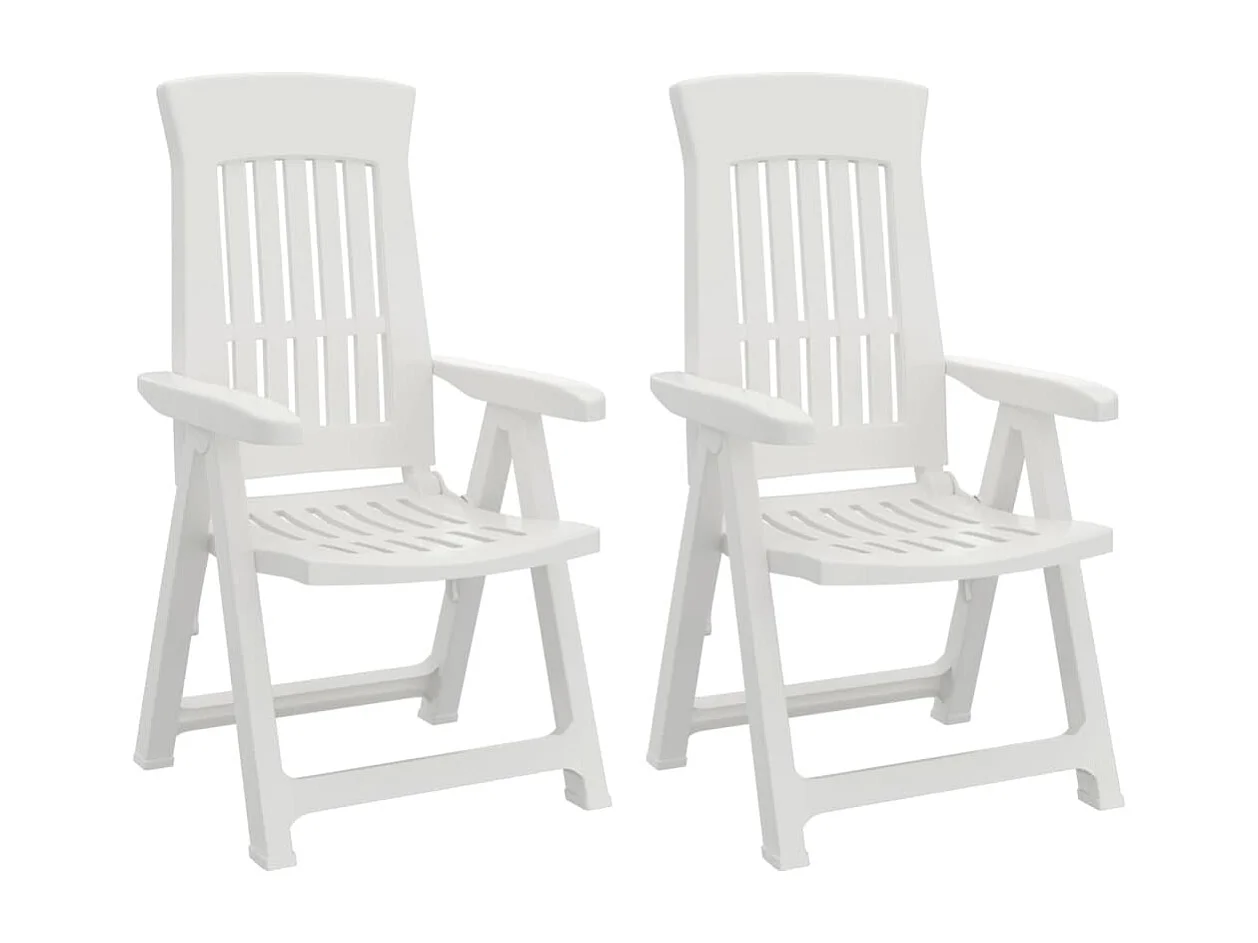 Chaises inclinables de jardin lot de 2 blanc PP