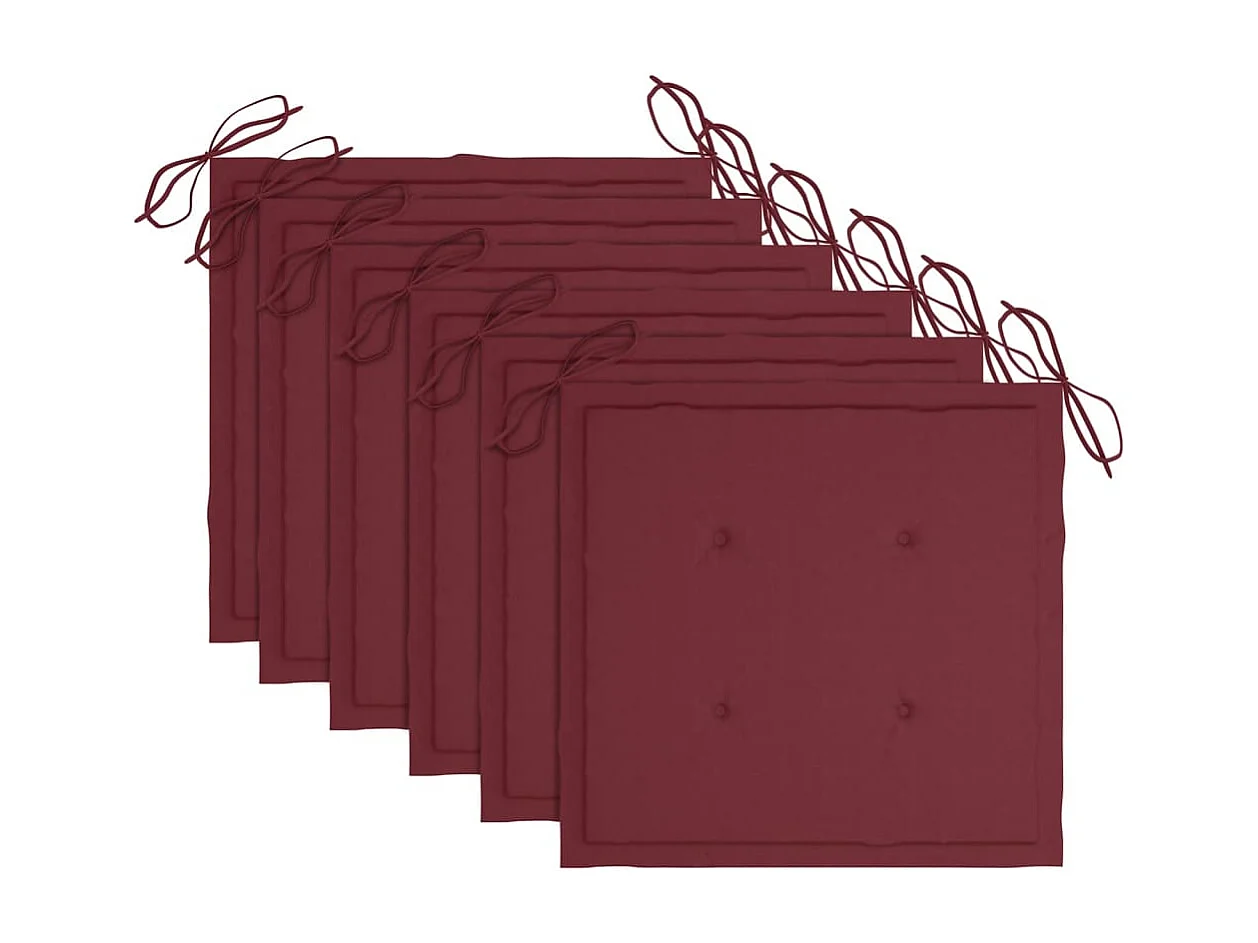 Chaises à dîner d'extérieur 6 pcs avec coussins Acacia massif