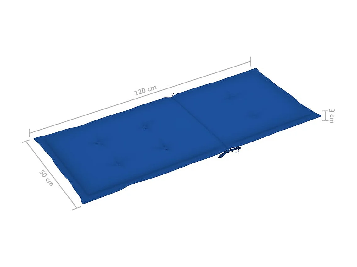 Set di 8 sedie da giardino reclinabili e cuscini in teak massiccio