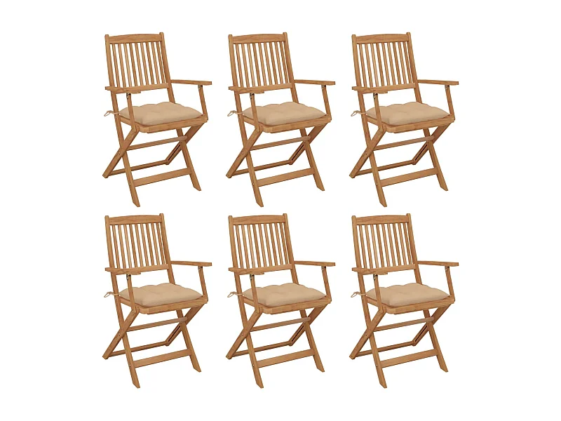 Opvouwbare tuinstoelen 6 stuks met kussens Acaciahout