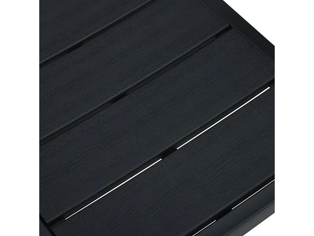 Chaises de jardin 4 pcs Noir PEHD Aspect de bois