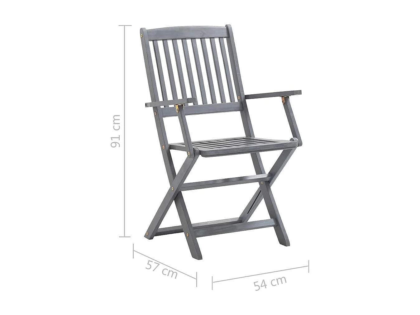 Chaises pliables d'extérieur 8 pcs Bois d'acacia solide