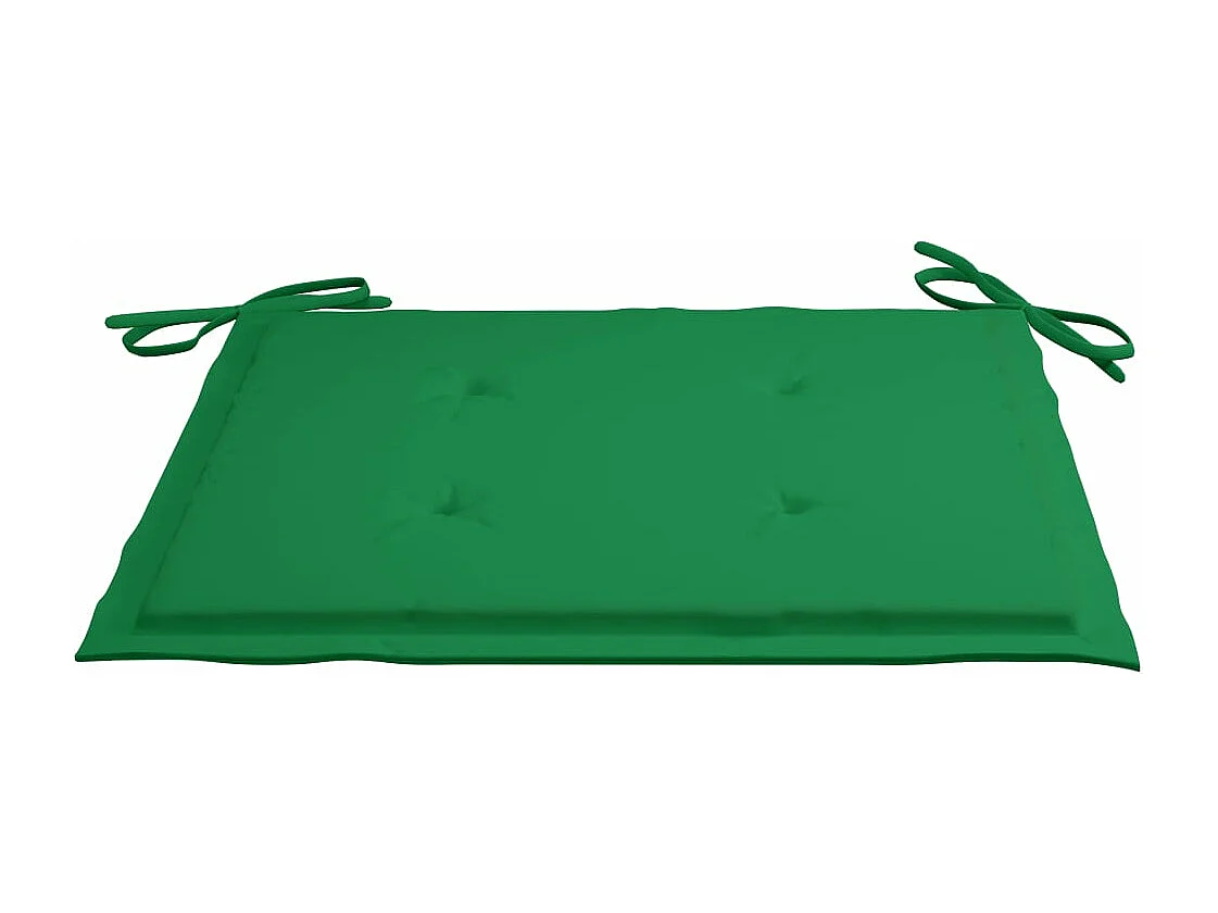 Chaises de jardin 2 pcs avec coussins vert Bois de teck massif