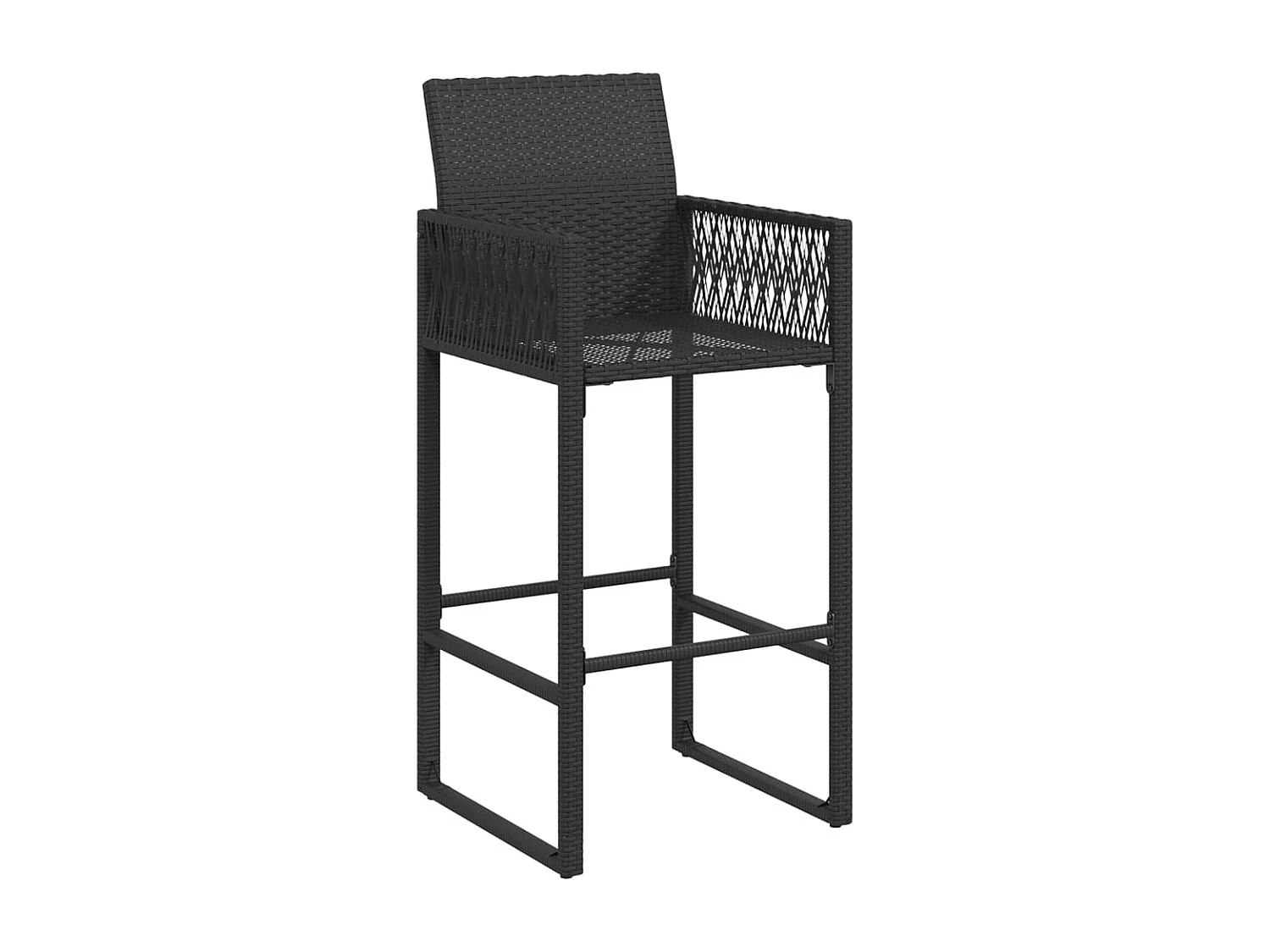 Tabourets de bar de jardin lot de 2 noir résine tressée