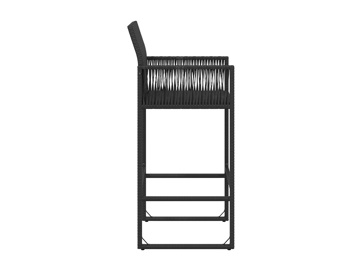 Tabourets de bar de jardin lot de 2 noir résine tressée