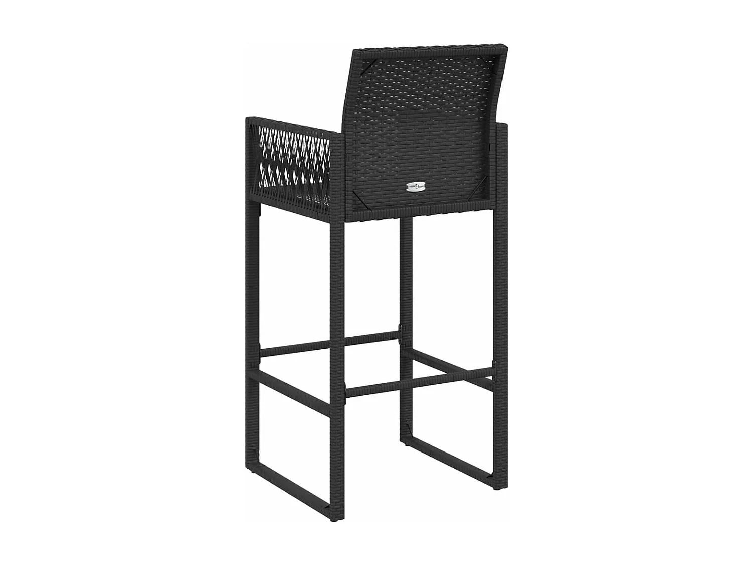 Tabourets de bar de jardin lot de 2 noir résine tressée