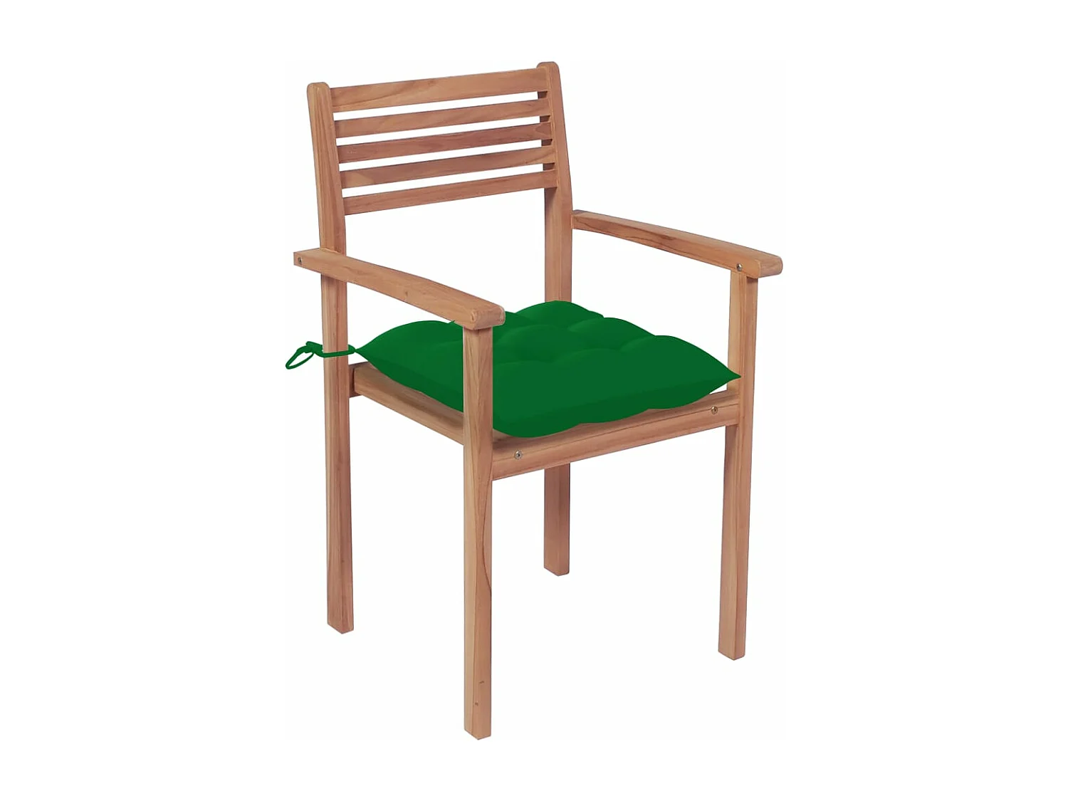 Chaises de jardin 2 pcs avec coussins vert Bois de teck massif