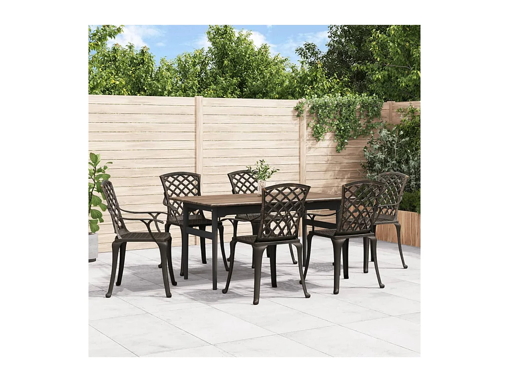 Tuinstoelen set van 6 brons gegoten aluminium